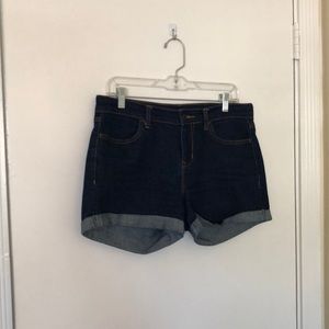 Old Navy dark wash denim stretch cuffed shorts